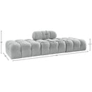  Meridian Ames 102" Grey Boucle Fabric Upholstered 3 pc Modular Sofa IMAGE 9