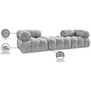 Meridian Ames 102" Grey Boucle Fabric Upholstered 3 pc Modular Sofa IMAGE 10
