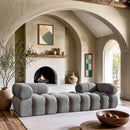  Meridian Ames 102" Grey Boucle Fabric Upholstered 3 pc Modular Sofa IMAGE 2