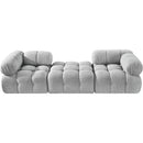  Meridian Ames 102" Grey Boucle Fabric Upholstered 3 pc Modular Sofa IMAGE 3