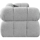  Meridian Ames 102" Grey Boucle Fabric Upholstered 3 pc Modular Sofa IMAGE 5