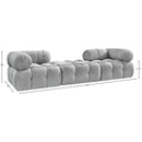  Meridian Ames 102" Grey Boucle Fabric Upholstered 3 pc Modular Sofa IMAGE 9