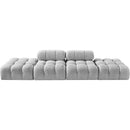  Meridian Ames 136" Grey Boucle Fabric Upholstered 4 pc Modular Sofa IMAGE 3