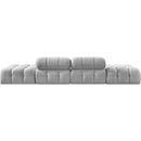  Meridian Ames 136" Grey Boucle Fabric Upholstered 4 pc Modular Sofa IMAGE 4