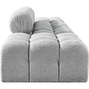  Meridian Ames 136" Grey Boucle Fabric Upholstered 4 pc Modular Sofa IMAGE 5