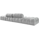  Meridian Ames 136" Grey Boucle Fabric Upholstered 4 pc Modular Sofa IMAGE 6