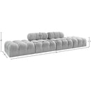  Meridian Ames 136" Grey Boucle Fabric Upholstered 4 pc Modular Sofa IMAGE 9