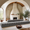  Meridian Ames 170" Grey Boucle Fabric Upholstered 5 pc Modular Sofa IMAGE 2