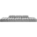  Meridian Ames 170" Grey Boucle Fabric Upholstered 5 pc Modular Sofa IMAGE 3