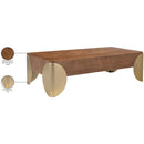  Meridian Cazari Brown Oak Wood And Iron Coffee Table IMAGE 11