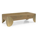  Meridian Cazari Brown Oak Wood And Iron Coffee Table IMAGE 1