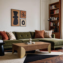  Meridian Cazari Brown Oak Wood And Iron Coffee Table IMAGE 2