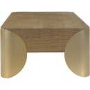  Meridian Cazari Brown Oak Wood And Iron Coffee Table IMAGE 3