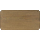  Meridian Cazari Brown Oak Wood And Iron Coffee Table IMAGE 5