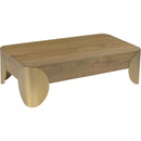  Meridian Cazari Brown Oak Wood And Iron Coffee Table IMAGE 6
