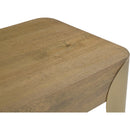  Meridian Cazari Brown Oak Wood And Iron Coffee Table IMAGE 8