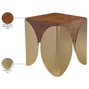  Meridian Cazari Brown Oak Wood And Iron End Table IMAGE 10