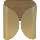  Meridian Cazari Brown Oak Wood And Iron End Table IMAGE 4