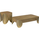  Meridian Cazari Brown Oak Wood And Iron End Table IMAGE 8