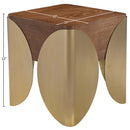  Meridian Cazari Brown Oak Wood And Iron End Table IMAGE 9