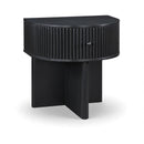  Meridian Cortland Black Acacia Veneer And Solid Wood Night Stand IMAGE 1