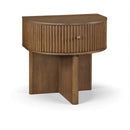  Meridian Cortland Brown Acacia Veneer And Solid Wood Night Stand IMAGE 1