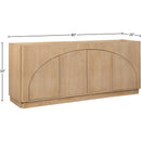  Meridian Everson Natural Oak Veneer And Solid Wood Sideboard/Buffet IMAGE 10