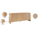  Meridian Elanor Natural Oak Veneer And Solid Wood Sideboard/Buffet IMAGE 11
