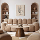  Meridian Liona Beige Marble And Mango Wood Coffee Table IMAGE 2