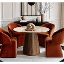  Meridian Liona 42" Beige Marble And Mango Wood Dining Table IMAGE 2