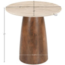  Meridian Liona Beige Marble And Mango Wood End Table IMAGE 6