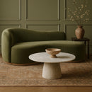  Meridian Liona White Marble And Mango Wood Coffee Table IMAGE 2