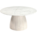  Meridian Liona White Marble And Mango Wood Coffee Table IMAGE 3