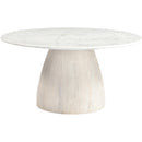  Meridian Liona White Marble And Mango Wood Coffee Table IMAGE 4