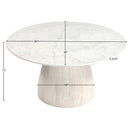  Meridian Liona White Marble And Mango Wood Coffee Table IMAGE 8