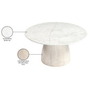  Meridian Liona White Marble And Mango Wood Coffee Table IMAGE 9