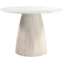  Meridian Liona 42" White Marble And Mango Wood Dining Table IMAGE 3