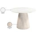  Meridian Liona 42" White Marble And Mango Wood Dining Table IMAGE 7