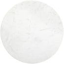  Meridian Liona White Marble And Mango Wood End Table IMAGE 5