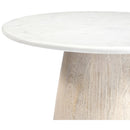  Meridian Liona White Marble And Mango Wood End Table IMAGE 6