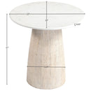  Meridian Liona White Marble And Mango Wood End Table IMAGE 8