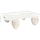  Meridian Liona White Marble And Acacia Wood Coffee Table IMAGE 8