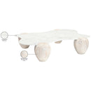  Meridian Liona White Marble And Acacia Wood Coffee Table IMAGE 9