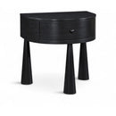  Meridian Oasis Black Acacia Veneer And Solid Wood Night Stand IMAGE 1