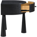  Meridian Oasis Black Acacia Veneer And Solid Wood Night Stand IMAGE 7