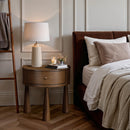  Meridian Oasis Brown Acacia Veneer And Solid Wood Night Stand IMAGE 2