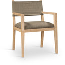  Meridian Avon Brown Linen Textured Performance Fabric Upholstered Dining Arm Chair IMAGE 1