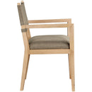  Meridian Avon Brown Linen Textured Performance Fabric Upholstered Dining Arm Chair IMAGE 2