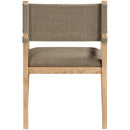  Meridian Avon Brown Linen Textured Performance Fabric Upholstered Dining Arm Chair IMAGE 3
