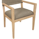  Meridian Avon Brown Linen Textured Performance Fabric Upholstered Dining Arm Chair IMAGE 4